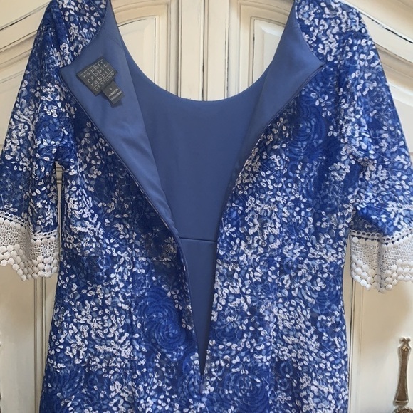 RABBIT Rabbit Rabbit Blue Periwinkle Lace Pencil Dress Size 8 - Picture 8 of 16